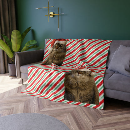 Santa Paws Cat Crushed Velvet Blanket