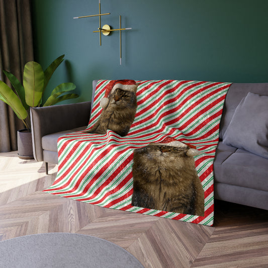 Santa Paws Cat Crushed Velvet Blanket