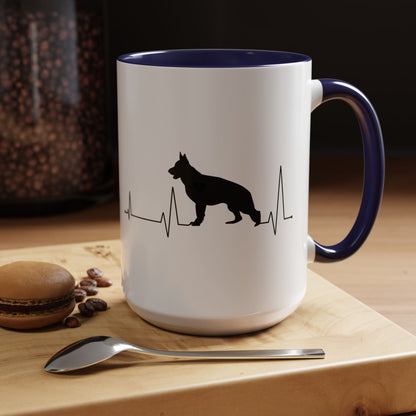 My Heart Beats For German Shepherds 2-Tone Coffee Mug