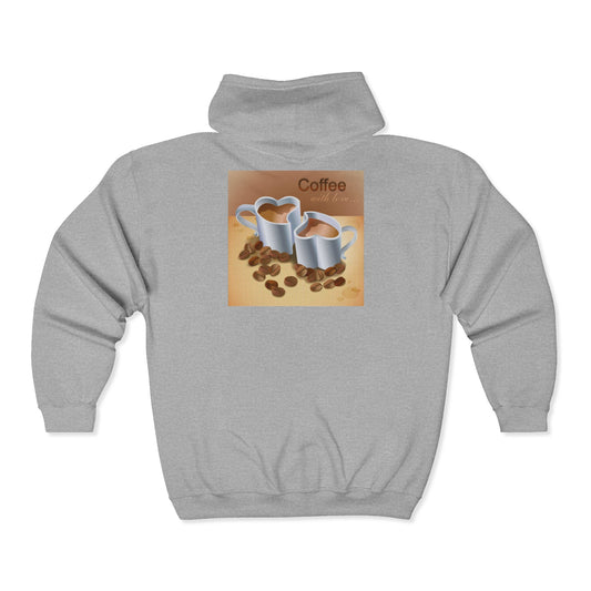 Coffee With Love Unisex Full Zip Hoodie