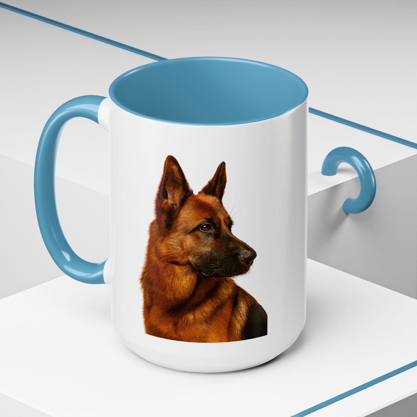 German Shepherd Head 2-Tone Coffee Mug
