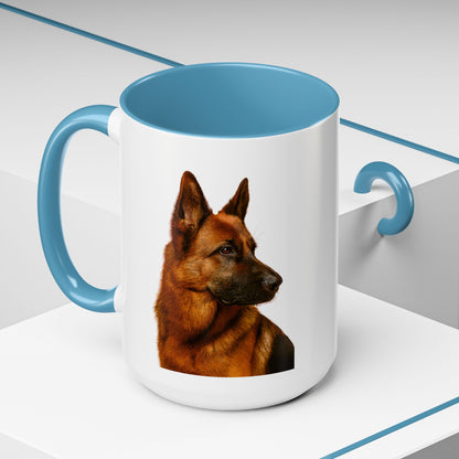 German Shepherd Head 2-Tone Coffee Mug