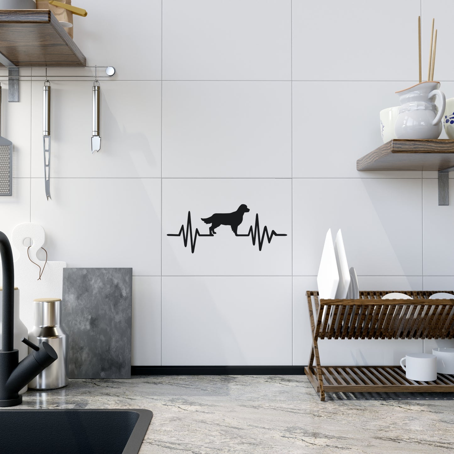 My Heart Beats For Goldens Ceramic Photo Tile