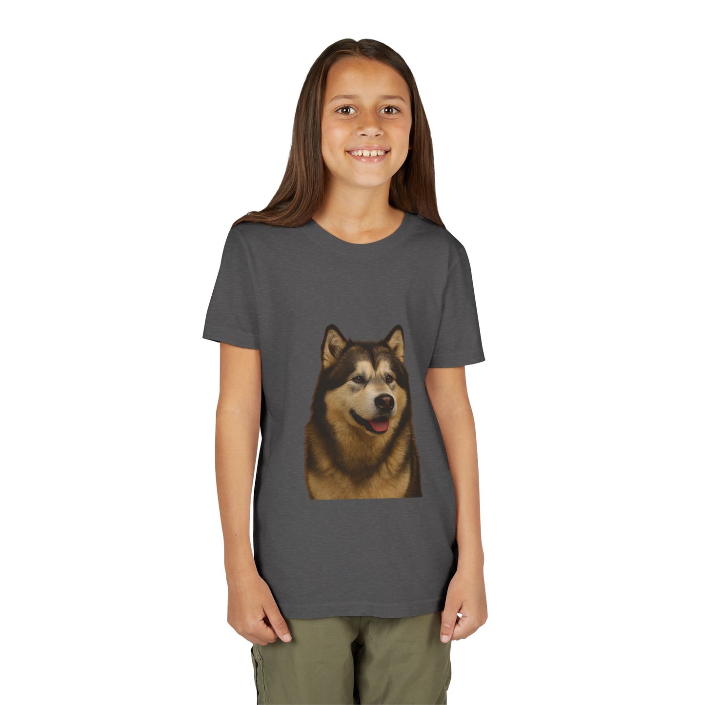 Malamute Head Youth Unisex Short Sleeve Crewneck Tee