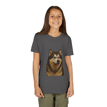 Malamute Head Youth Unisex Short Sleeve Crewneck Tee