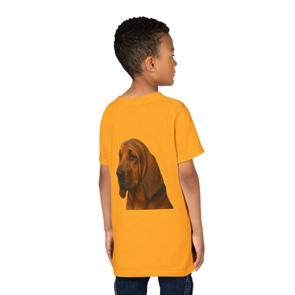 Bloodhound Head Youth Unisex Short Sleeve Crewneck Tee