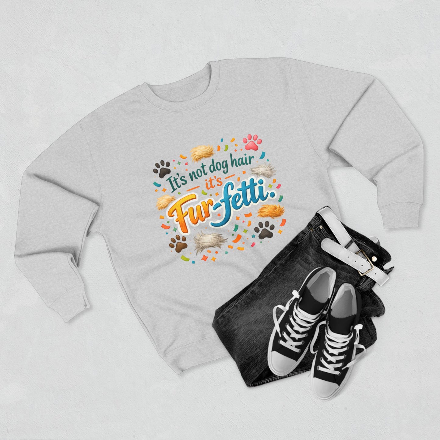Fur-Fetti Dog Unisex Crewneck Sweatshirt