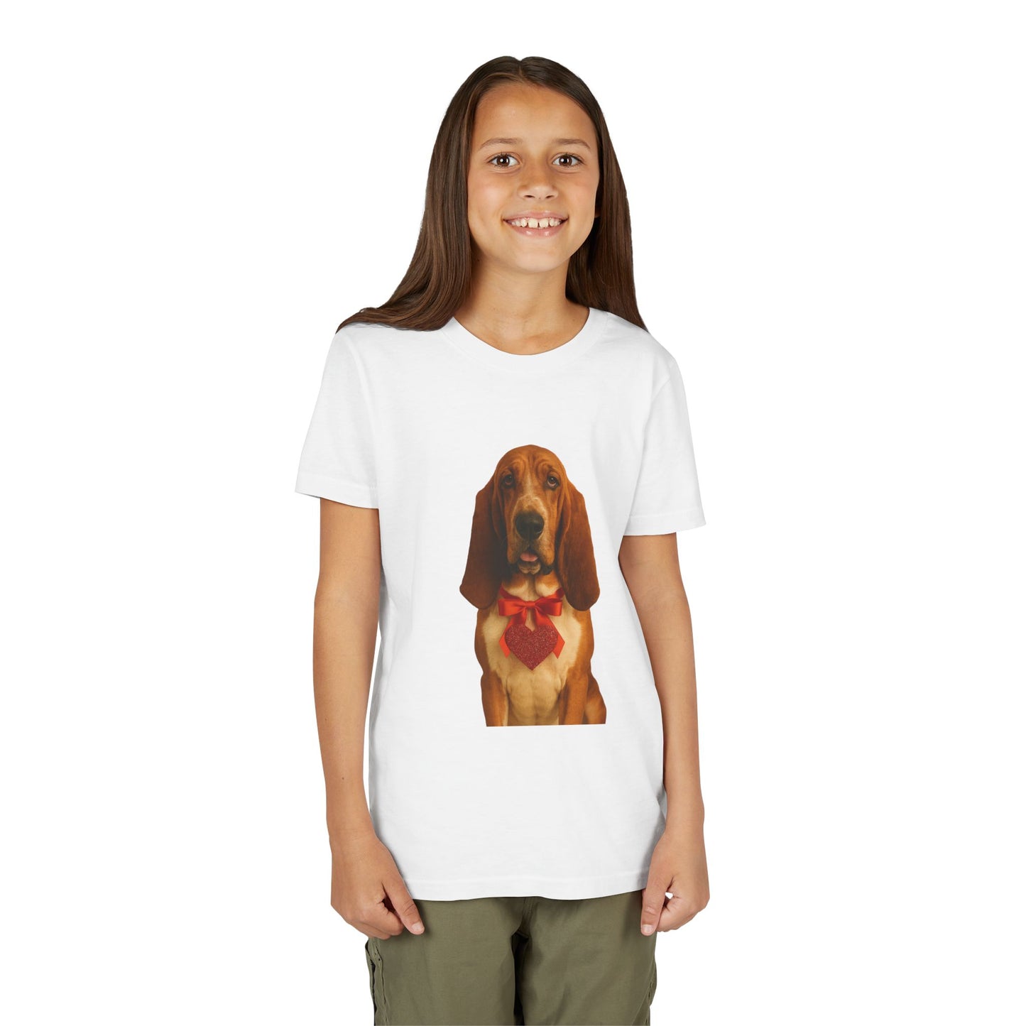 Cupid's Companion Basset Youth Unisex Short Sleeve Crewneck Tee