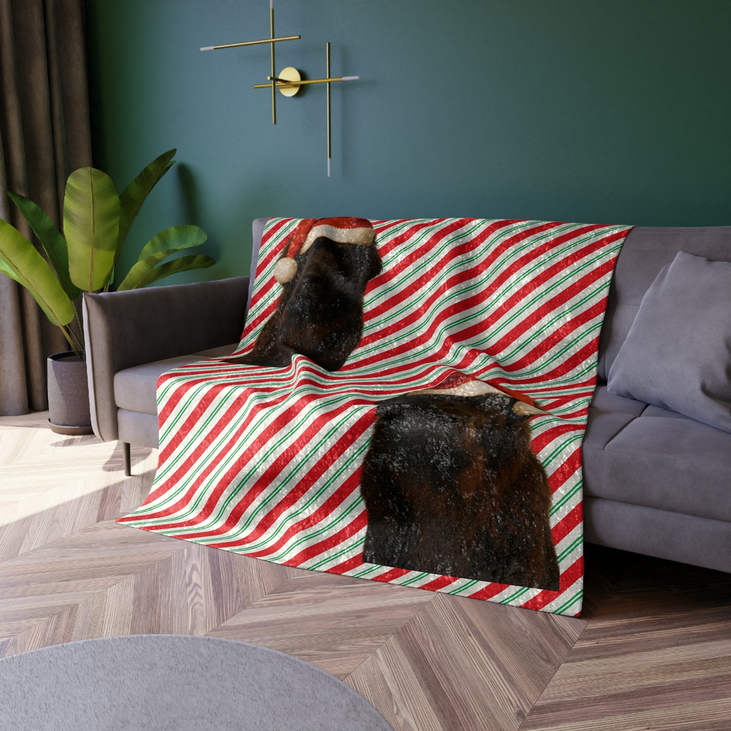 Santa Paws Newfie Crushed Velvet Blanket