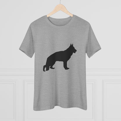 German Shepherd Silhouette Women's Short Sleeve Crewneck Tee