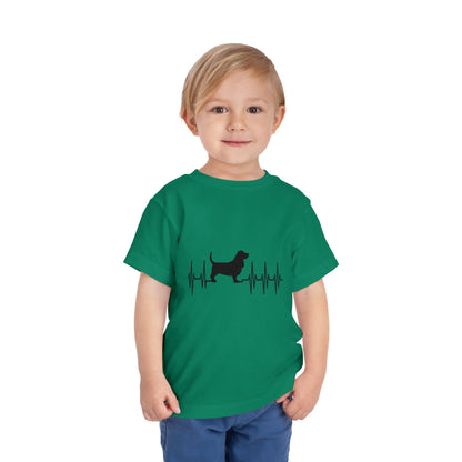 My Heart Beats For Bassets Toddler Unisex Short Sleeve Crewneck Tee