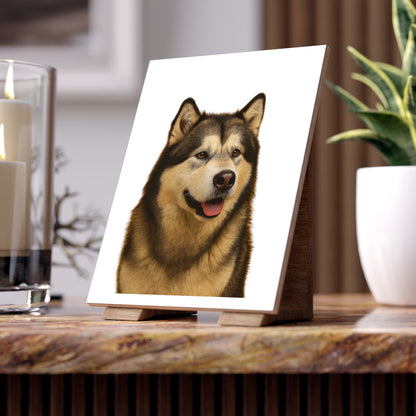Malamute Head Ceramic Photo Tile