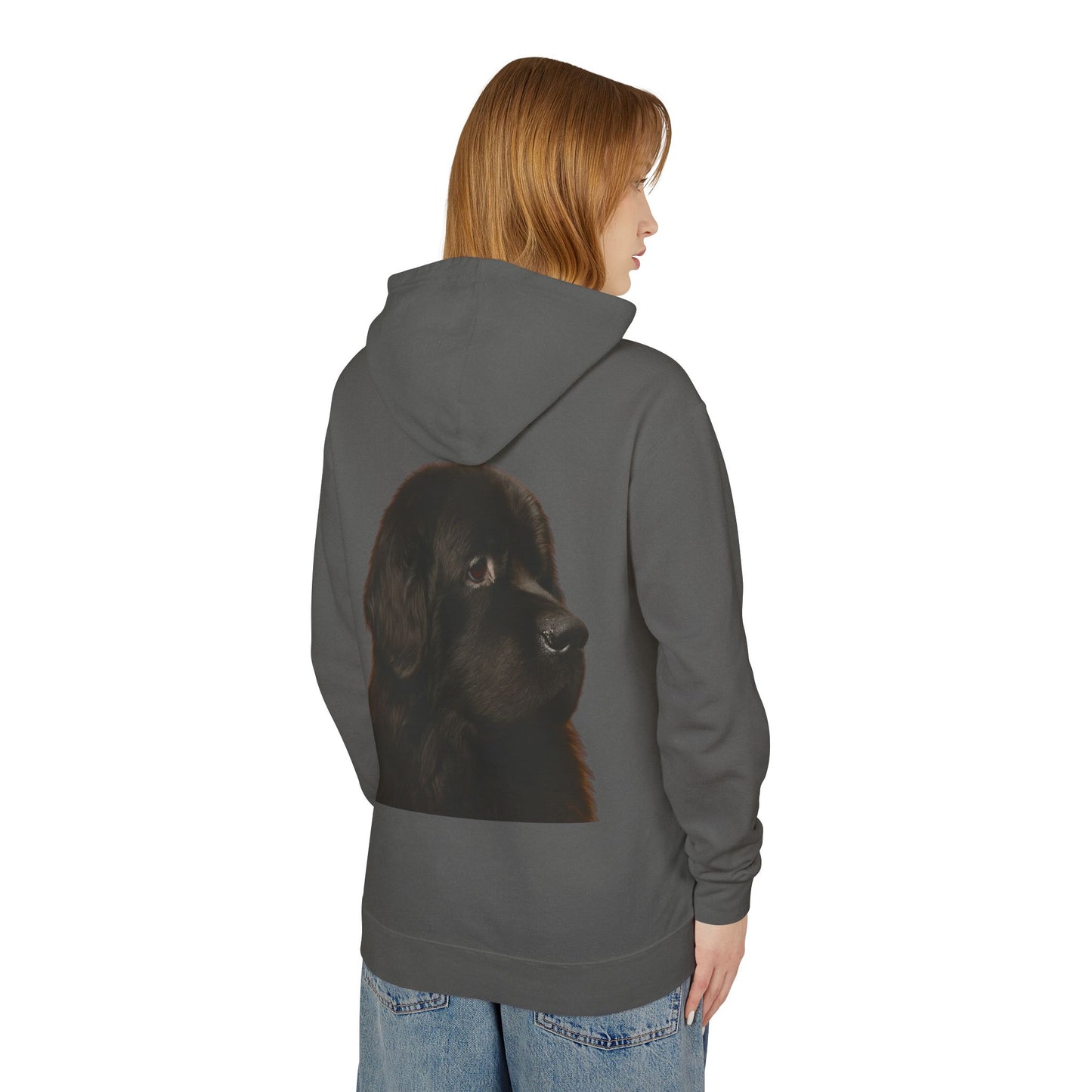 Newfie Head Unisex Lightweight Hoodie