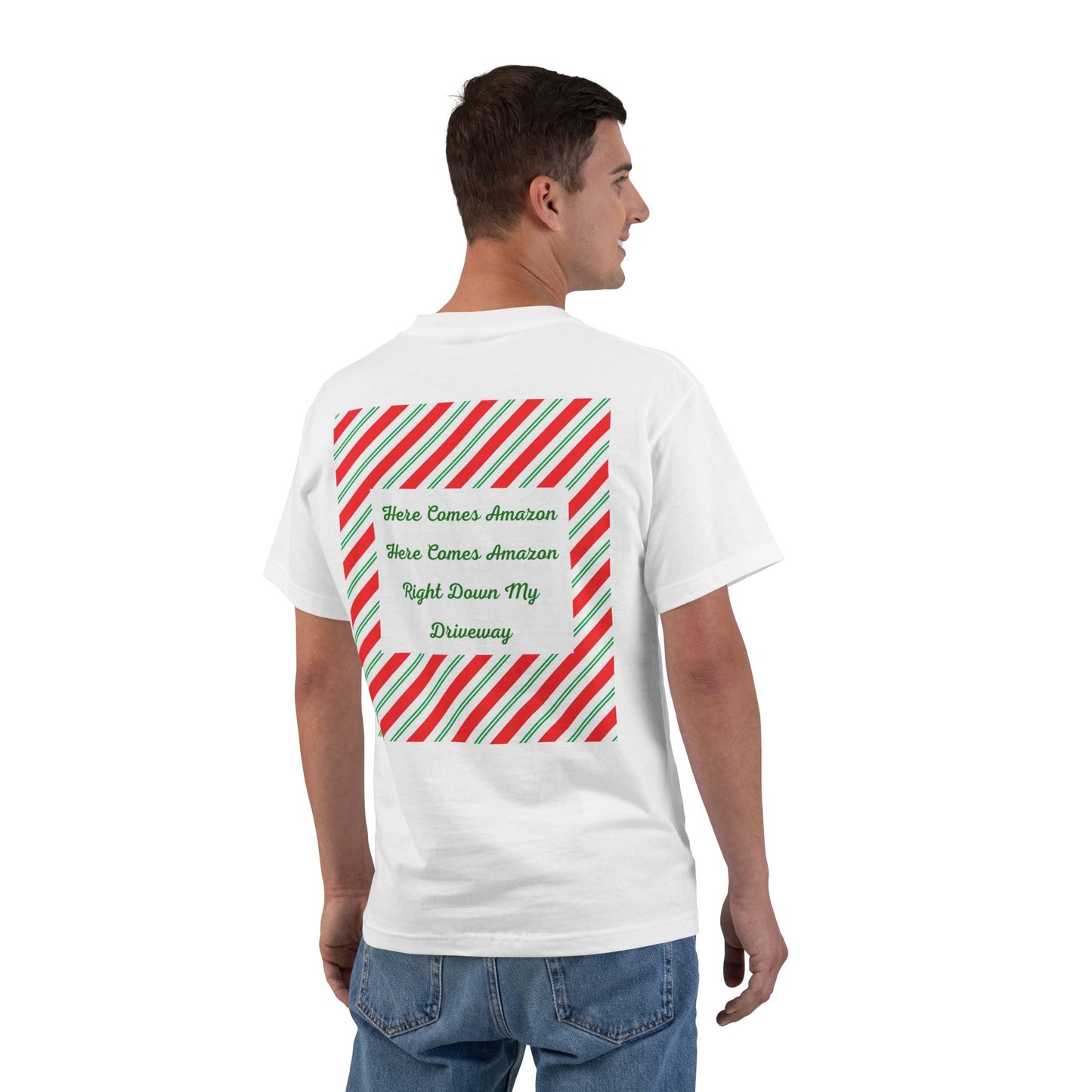 Here Comes Amazon Men's Short-Sleeve Crewneck Tee