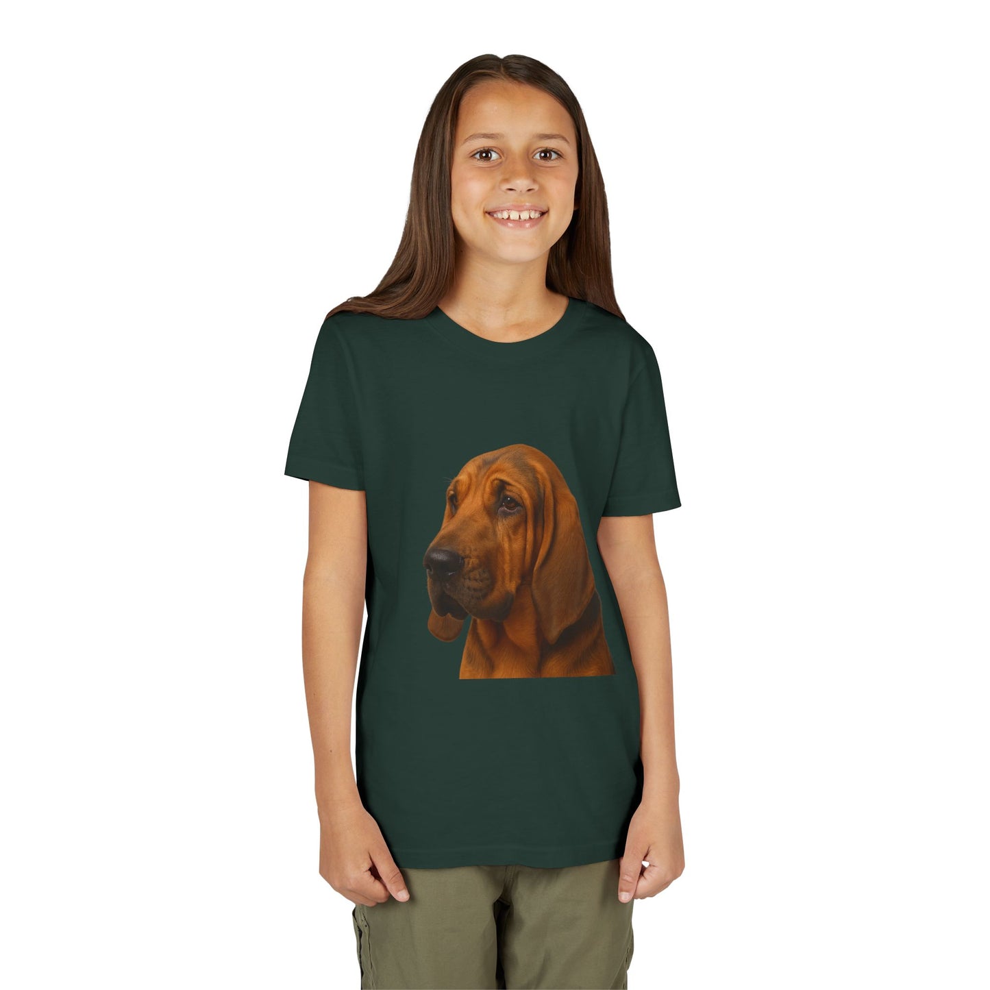 Bloodhound Head Youth Unisex Short Sleeve Crewneck Tee