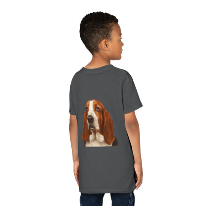 Basset Head Youth Unisex Short Sleeve Crewneck Tee