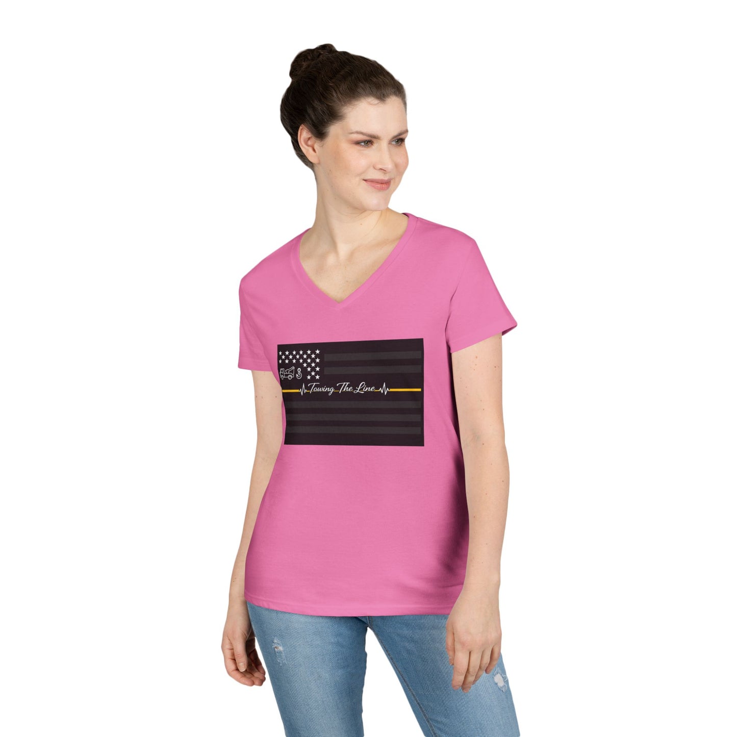 Thin Yellow Line Women's V-Neck T-Shirt