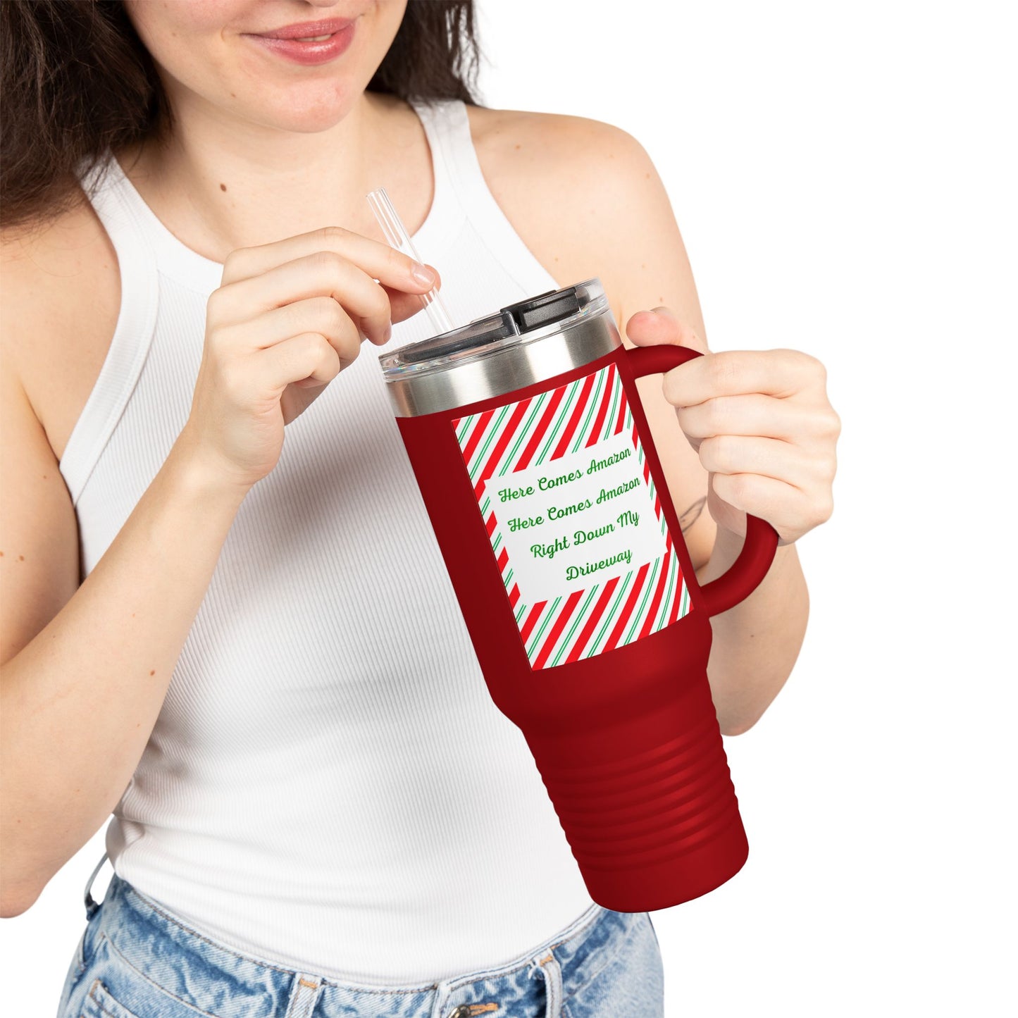 Here Comes Amazon Insulated Travel Mug