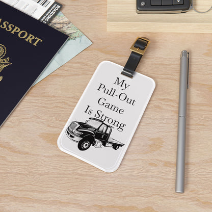Pull Out Flatbed Tow Truck Leather Strap Luggage Tag