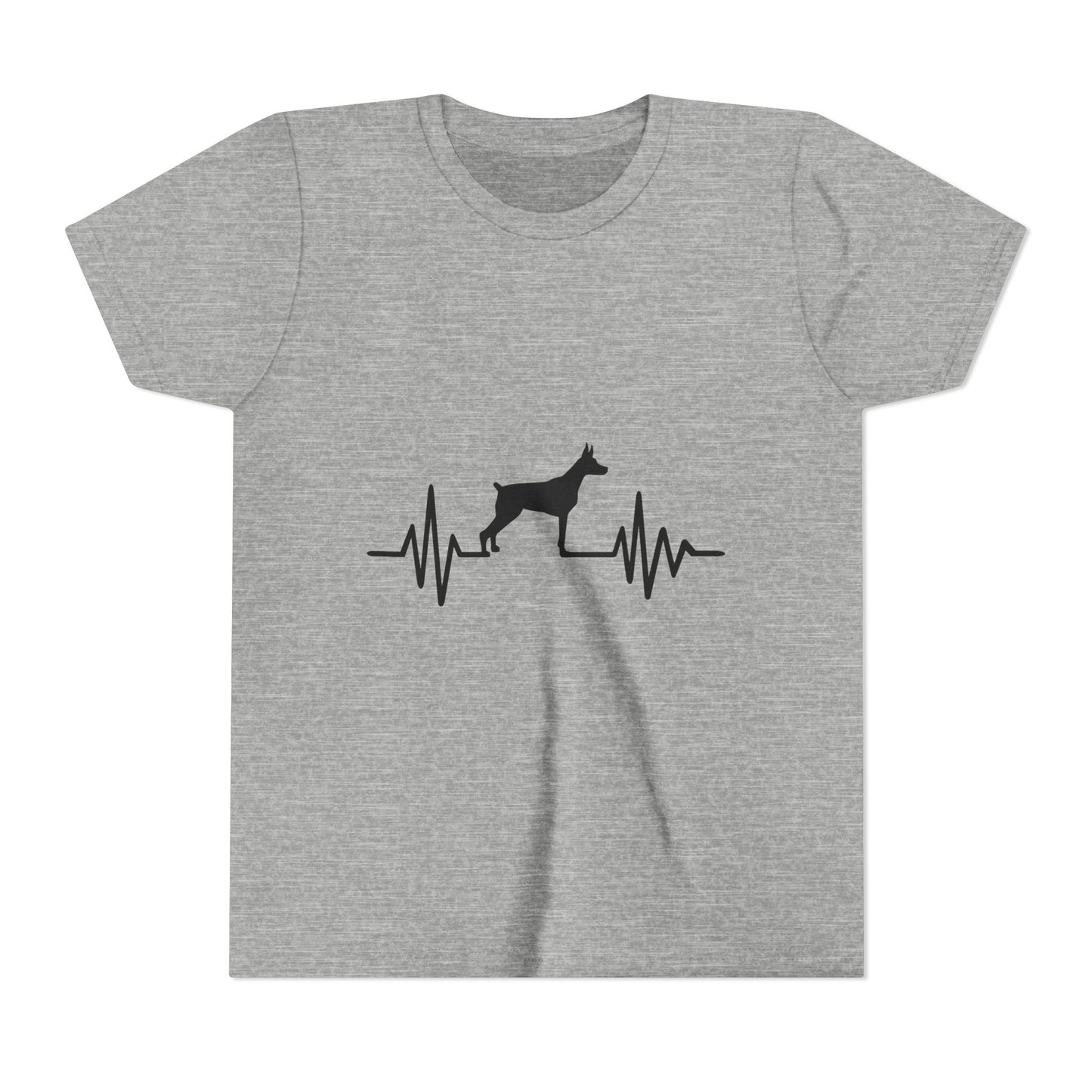 My Heart Beats For Dobermans Youth Unisex Short Sleeve Crewneck Tee
