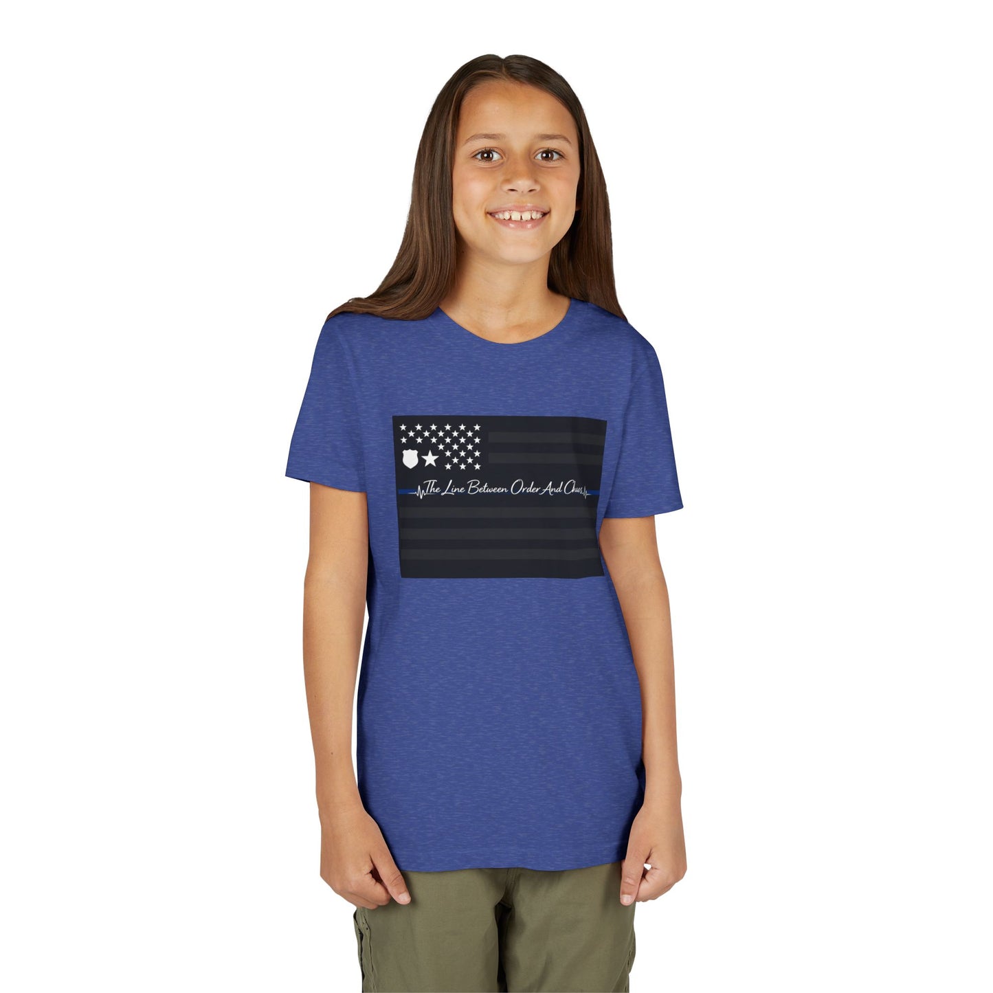 Thin Blue Line Youth Unisex Short Sleeve Crewneck Tee