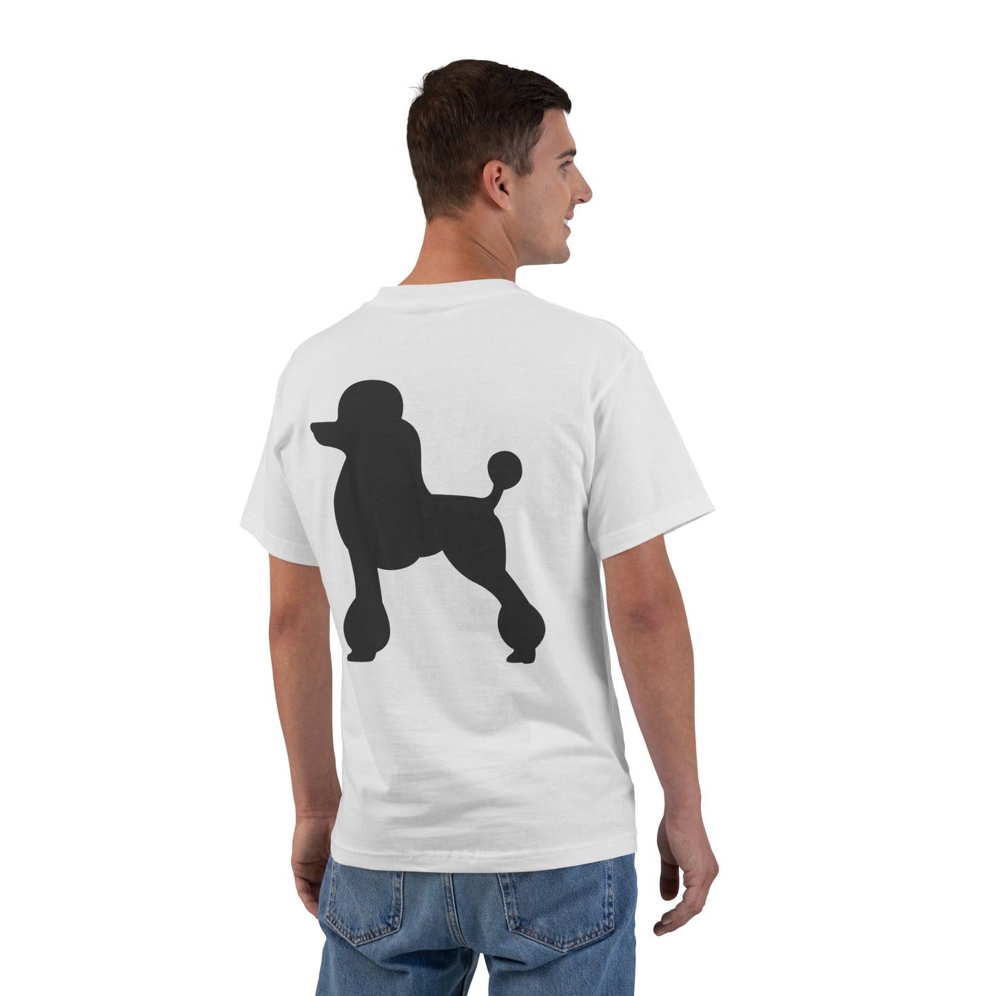 Poodle Silhouette Men's Short-Sleeve Crewneck Tee