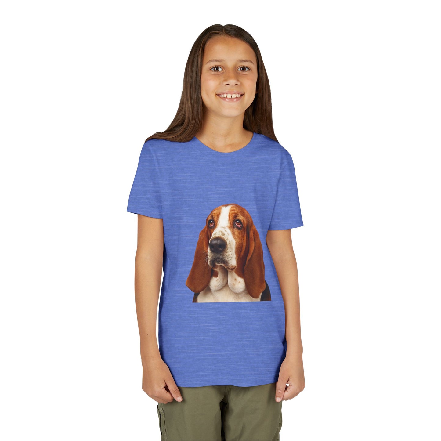 Basset Head Youth Unisex Short Sleeve Crewneck Tee