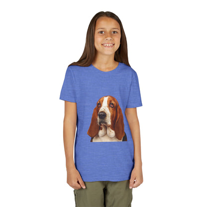 Basset Head Youth Unisex Short Sleeve Crewneck Tee