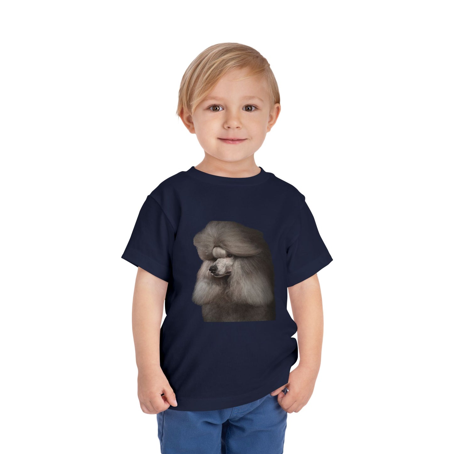 Poodle Head Toddler Unisex Short Sleeve Crewneck Tee