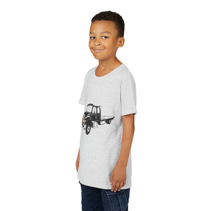 Flatbed Tow Truck Youth Unisex Short Sleeve Crewneck Tee