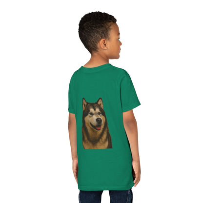 Malamute Head Youth Unisex Short Sleeve Crewneck Tee