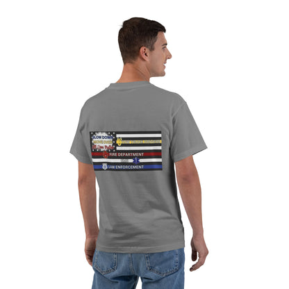 Slow Down Move Over Flag Men's Short-Sleeve Crewneck Tee
