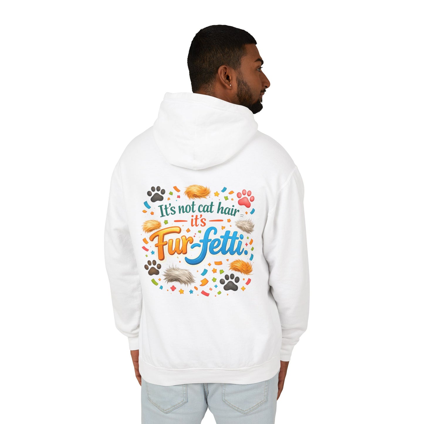 Fur-Fetti Cat Unisex Lightweight Hoodie