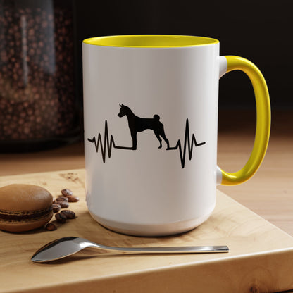 My Heart Beats For Basenjis 2-Tone Coffee Mug
