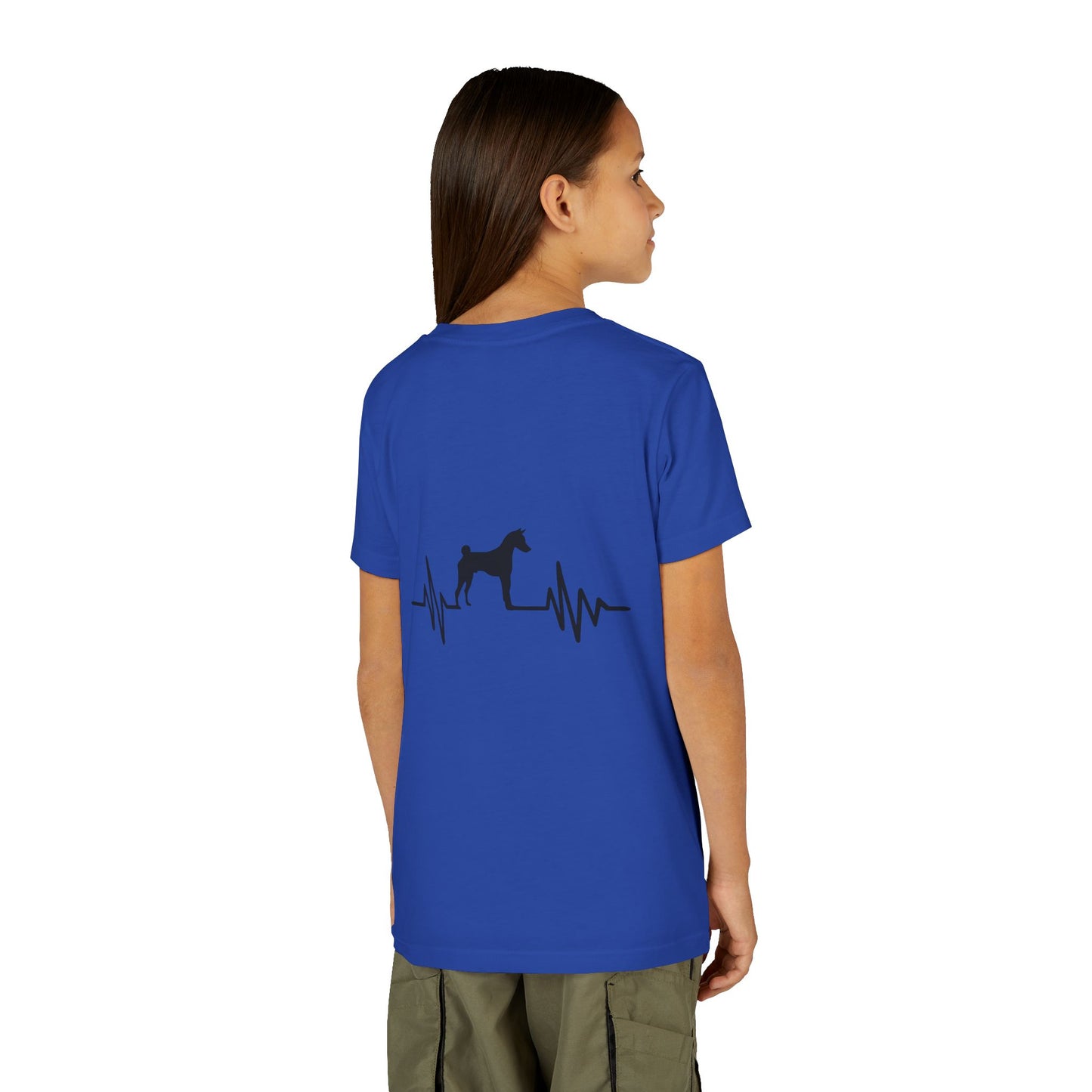 My Heart Beats For Basenjis Youth Unisex Short Sleeve Crewneck Tee