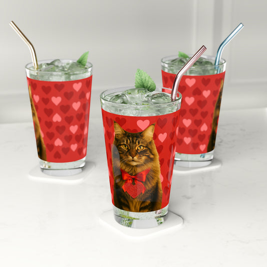 Cupid's Companion Cat Drinking Glass