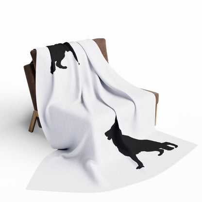 German Shepherd Silhouette Arctic Fleece Blanket