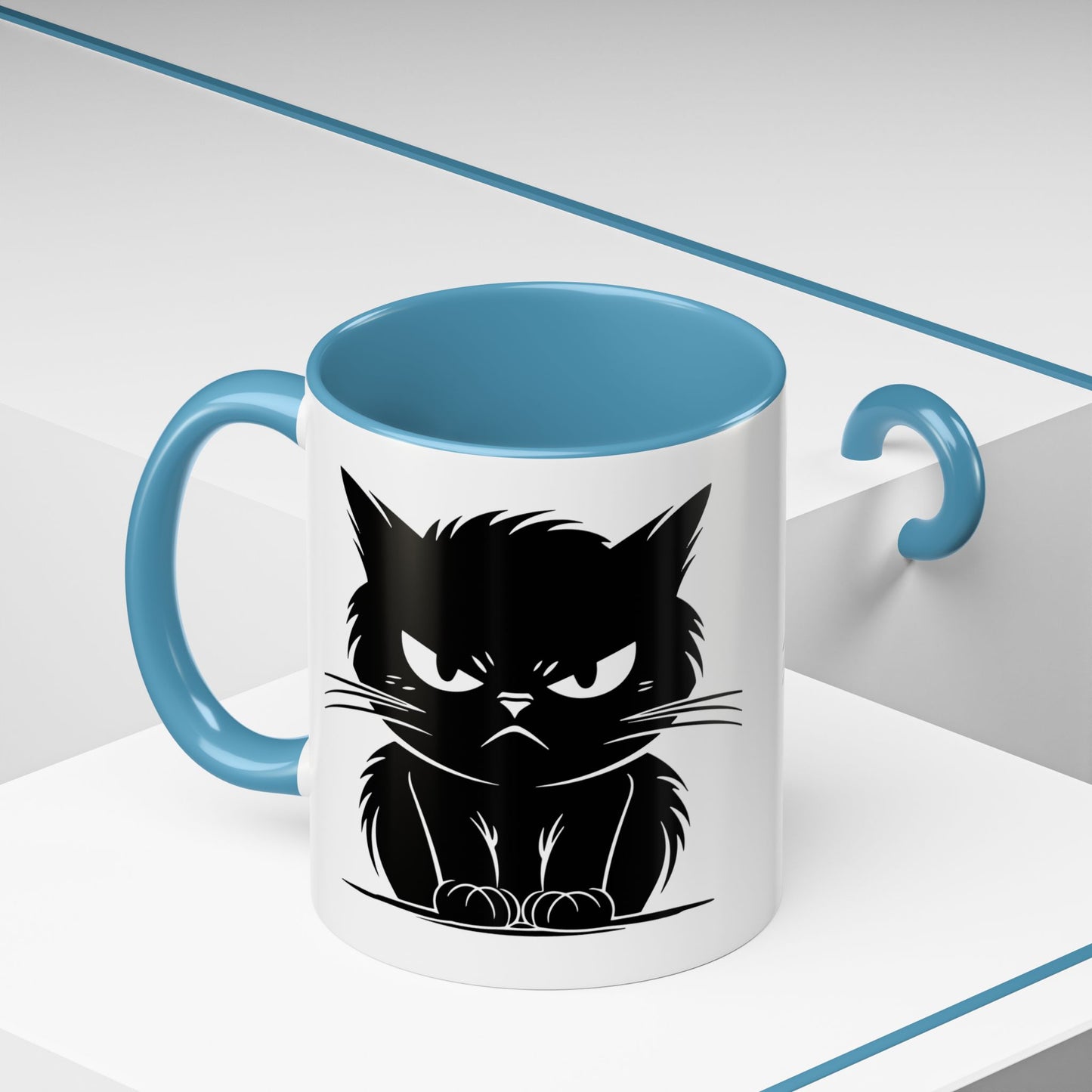 Angry Cat 2-Tone Coffee Mug