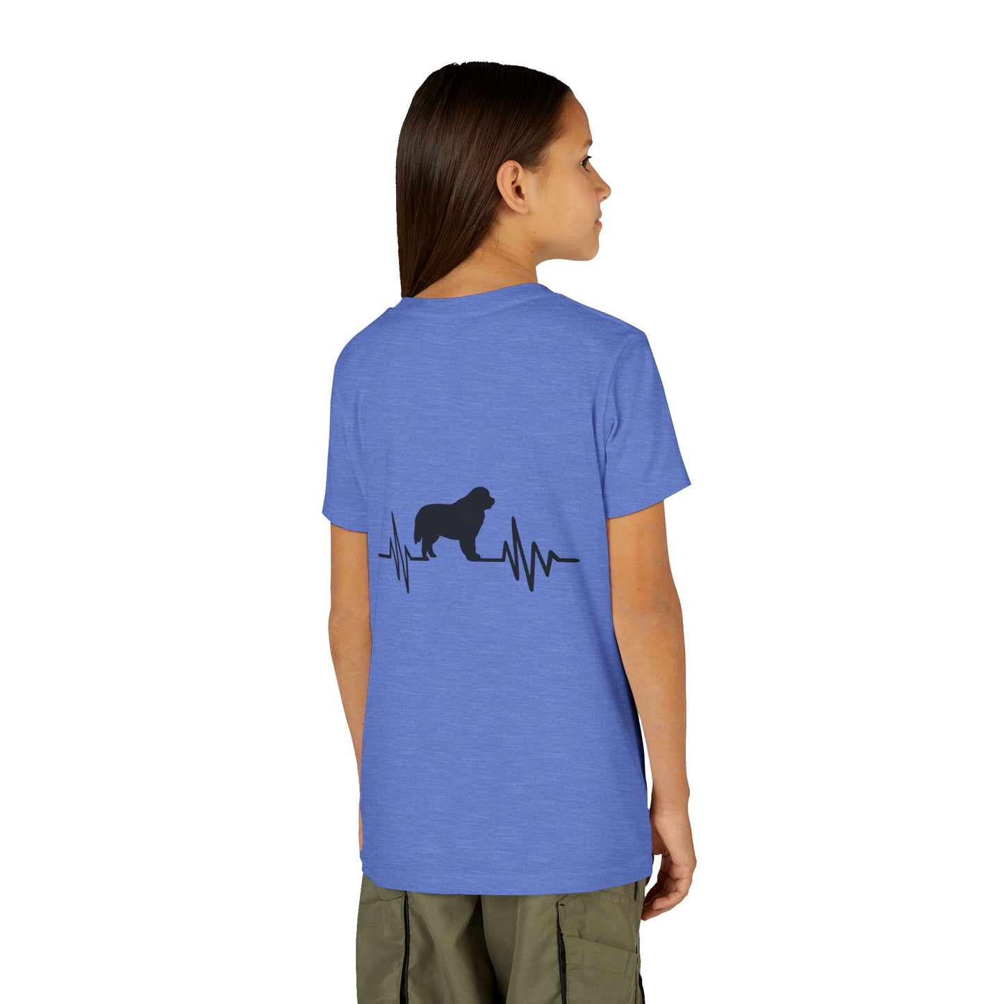 My Heart Beats For Newfies Youth Unisex Short Sleeve Crewneck Tee