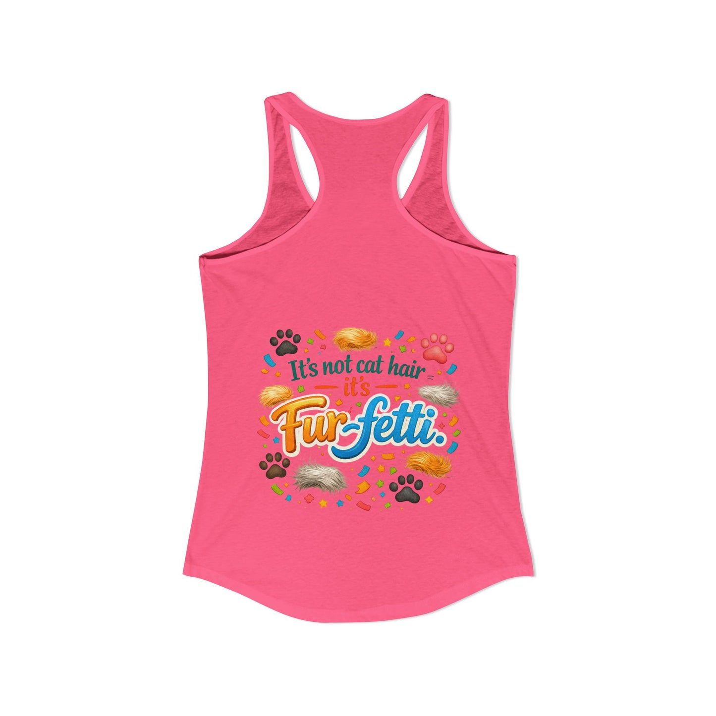 Fur-Fetti Cat Women's Racerback Tank