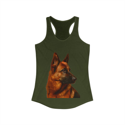 German Shepherd Head Women's Racerback Tank