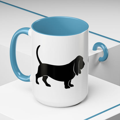 Basset Silhouette 2-Tone Coffee Mug