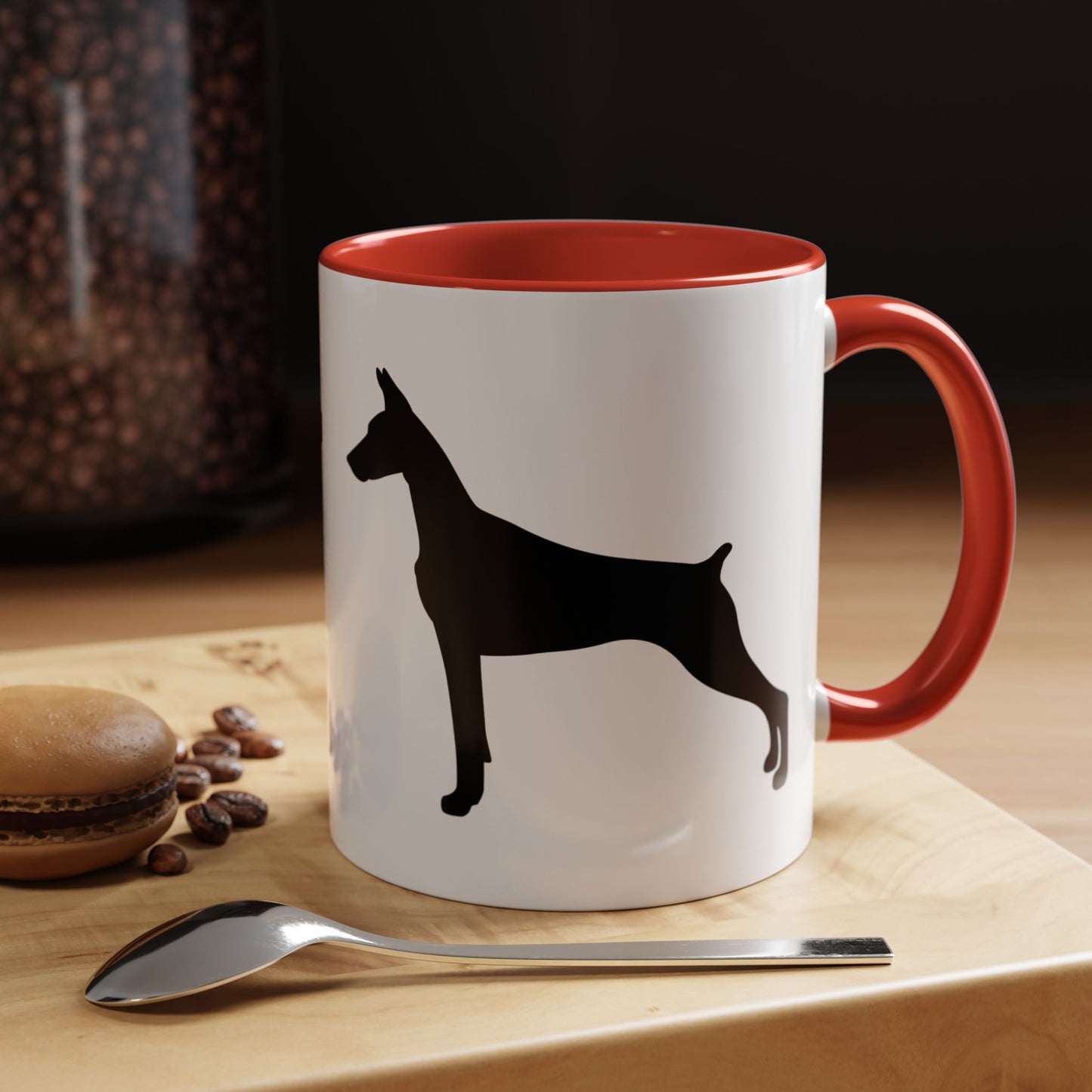 Doberman Silhouette 2-Tone Coffee Mug