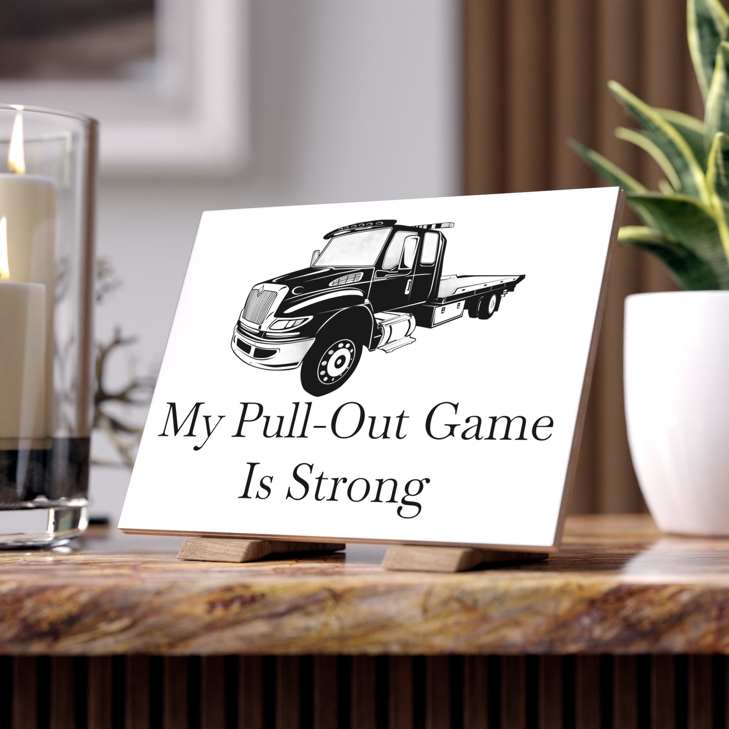Pull Out Flatbed Tow Truck Ceramic Photo Tile
