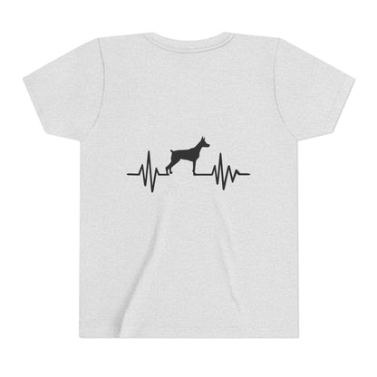 My Heart Beats For Dobermans Youth Unisex Short Sleeve Crewneck Tee