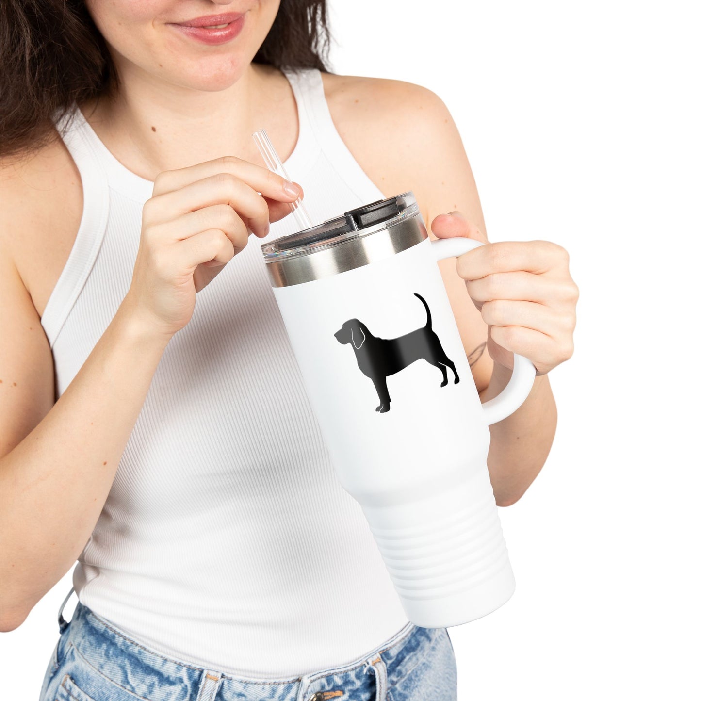 Bloodhound Silhouette Insulated Travel Mug