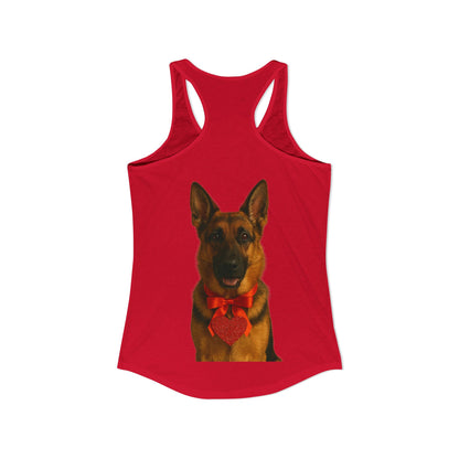 Cupid's Companion German Shepherd Women's Racerback Tank