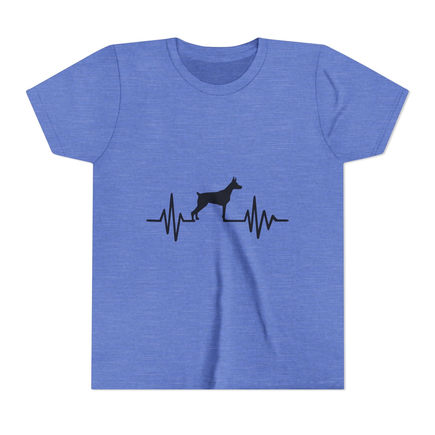 My Heart Beats For Dobermans Youth Unisex Short Sleeve Crewneck Tee
