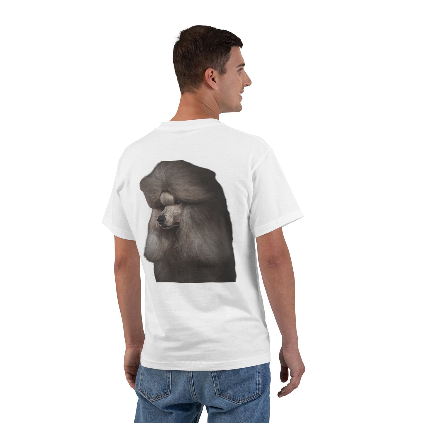 Poodle Head Men's Short-Sleeve Crewneck Tee