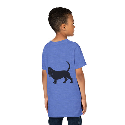 Basset Silhouette Youth Unisex Short Sleeve Crewneck Tee